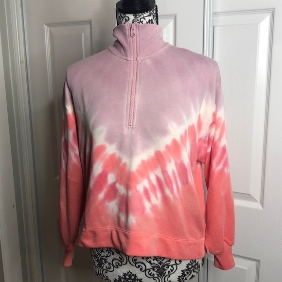 New Lou & Grey  Pullover Tie Dye Purple Pink Pullover Half Zip XS Petite - Picture 1 of 6